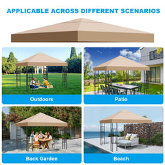 Bsteciar canopy installed over patio creating shaded outdoor living space