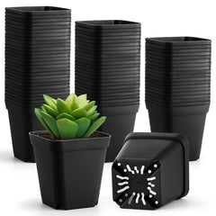 BTPLASTIK front view of 4 inch pots showing neat uniform set — durable and practical