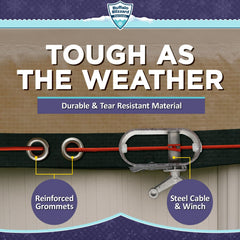 Buffalo Blizzard reinforced grommet and double-stitched hem for strength