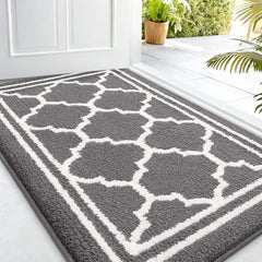 Buganda front view grey doormat shows pattern and clean look for entryways