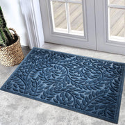 Bulijojo front view entrance mat showing full blue welcome and durability