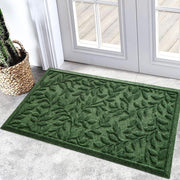 Bulijojo front view leaves green welcome mat shows durable design and curb appeal