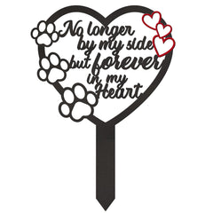 BUoonyer front view of memorial stake showing printed tribute and durability