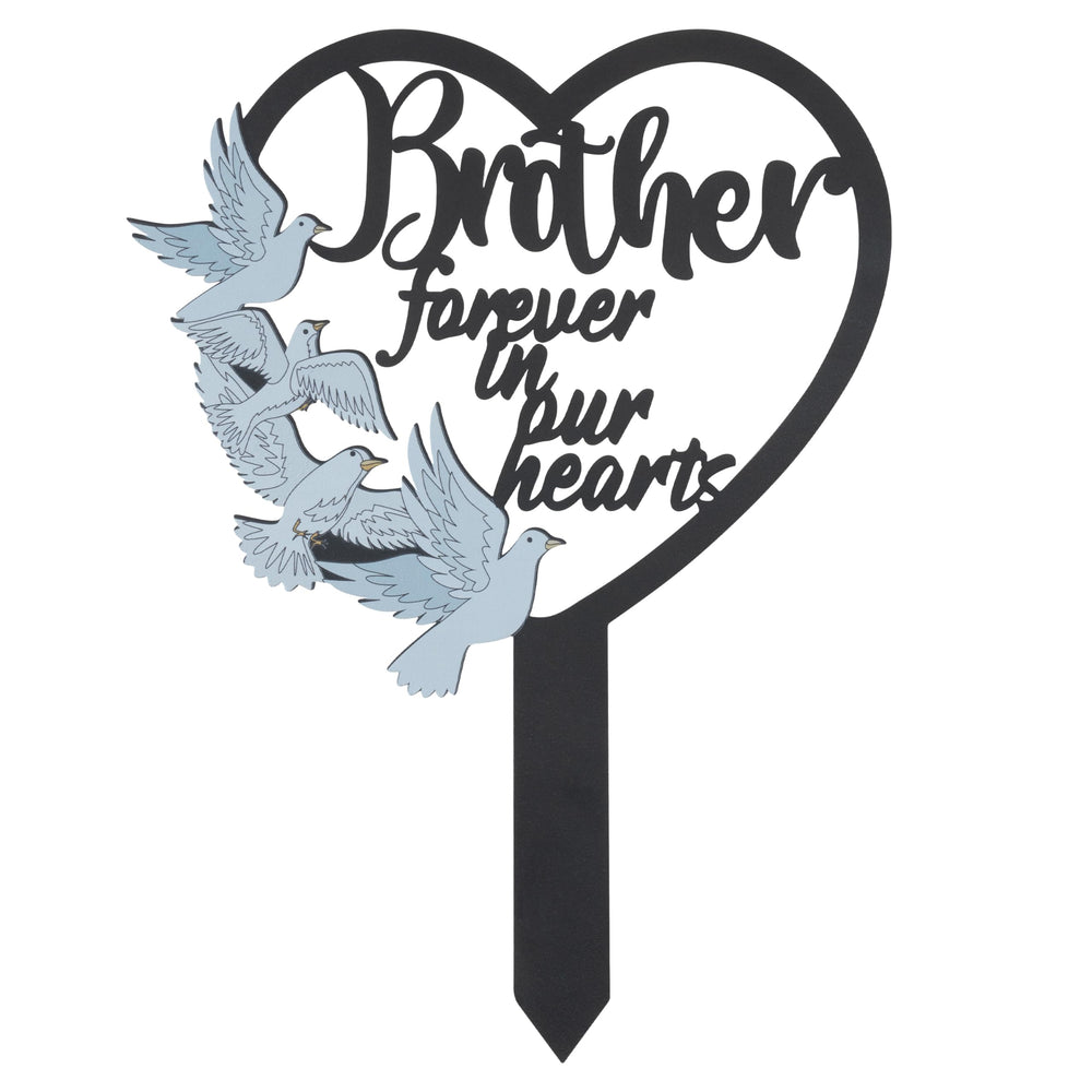 BUoonyer heart-shaped front view showing dove design and readable tribute