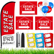 Buryeah large red estate sale flag front view showing bold visibility