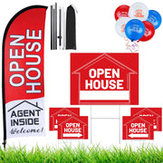 Buryeah large red flag front view showing bold open-house message and visibility