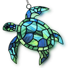 BXLZ sea turtle front view showing vibrant colors and glass detail