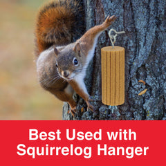 C&S Squirrelog mounted on a squirrel feeder demonstrating easy installation