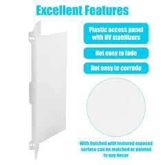 CABAX hinged panel open to reveal plumbing access and quick service benefit