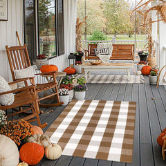 CAINANEL rug size comparison with shoes showing 35.4x59 inch coverage benefit
