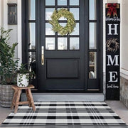 CAINANEL front-facing buffalo plaid rug showing clean entry styling and curb appeal