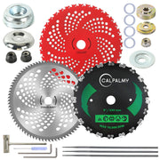 CALPALMY front view of blade kit showing three blades and adapters for easy selection