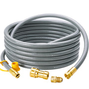 CALPOSE front view of full 25ft natural gas hose showing durable construction and long reach