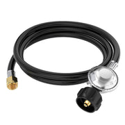 CALPOSE front view of regulator and hose showing compact design and easy setup