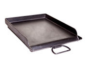 Camp Chef front view of griddle showing full 14x16 cooking area and portability
