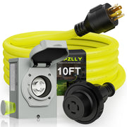 Campzlly front view inlet box and cord showing robust weatherproof design and easy installation