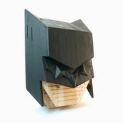 Capruzad front view of bat house showing bold black design and durable shelter benefit