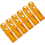 CarBole front view of six bucket teeth kit showing durable construction and quick swap benefit