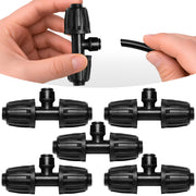 CARPATHEN front view of five barbed tee connectors showing compact pack and fit benefit