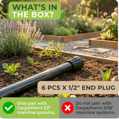 CARPATHEN installed end plug in tubing demonstrating quick tool-free fit