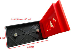 Cartener mailbox flag mounted on a brick mailbox pillar demonstrating drill-free use