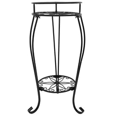 CASIMR full front view of 2-tier plant stand showing compact display benefit
