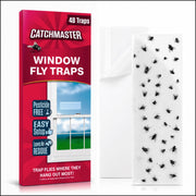 Catchmaster clear window fly traps front packaging showing 48-count for bulk use