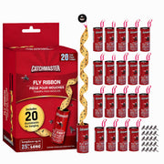 Catchmaster front packaging showing 20 fly ribbons and benefits