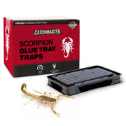 Catchmaster front packaging showing six scorpion glue trays and clear product benefit