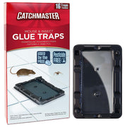 Catchmaster front packaging showing 16-pack sticky traps for quick setup