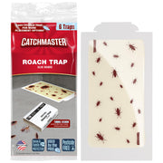Catchmaster front packaging view showing six glue boards for quick setup and monitoring