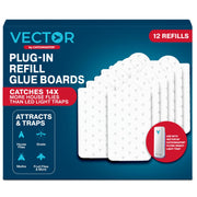 Catchmaster Vector 9 front packaging showing 12 refill boards and benefits