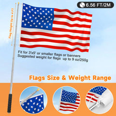 CATMOOW extended pole flying a 3x5 flag showing clear visibility benefit