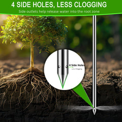 Caulimo four-hole head detail showing even water distribution into the root zone