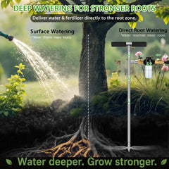 Caulimo close-up of sharp stainless tip enabling easy soil entry and deeper moisture delivery