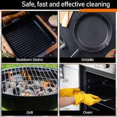 CCTVRTV cleaning a flat top grill showing easy grease removal
