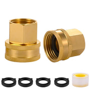 Ceaeso front view of two brass female adapters showing durable finish and shape