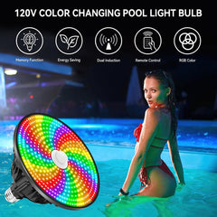 CEDIO installed underwater lighting filling pool with vibrant colors