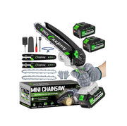 CEEPUY front view of mini chainsaw showing compact design and portability