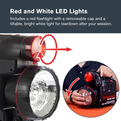 Celestron red LED lit while observing to protect night vision and visibility