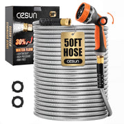 Cesun front view showing metal hose and nozzle, durable and kink-free