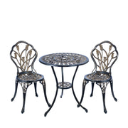 C/G patio casa bistro set front view showing antique copper finish and elegant design benefit: stylish outdoor seating