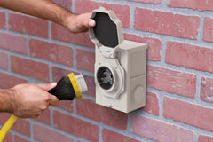 Champion inlet box side showing NEMA 3R enclosure protecting against rain