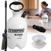 CHAPIN front view showing 1-gallon translucent tank and pump for visible solution level and durability