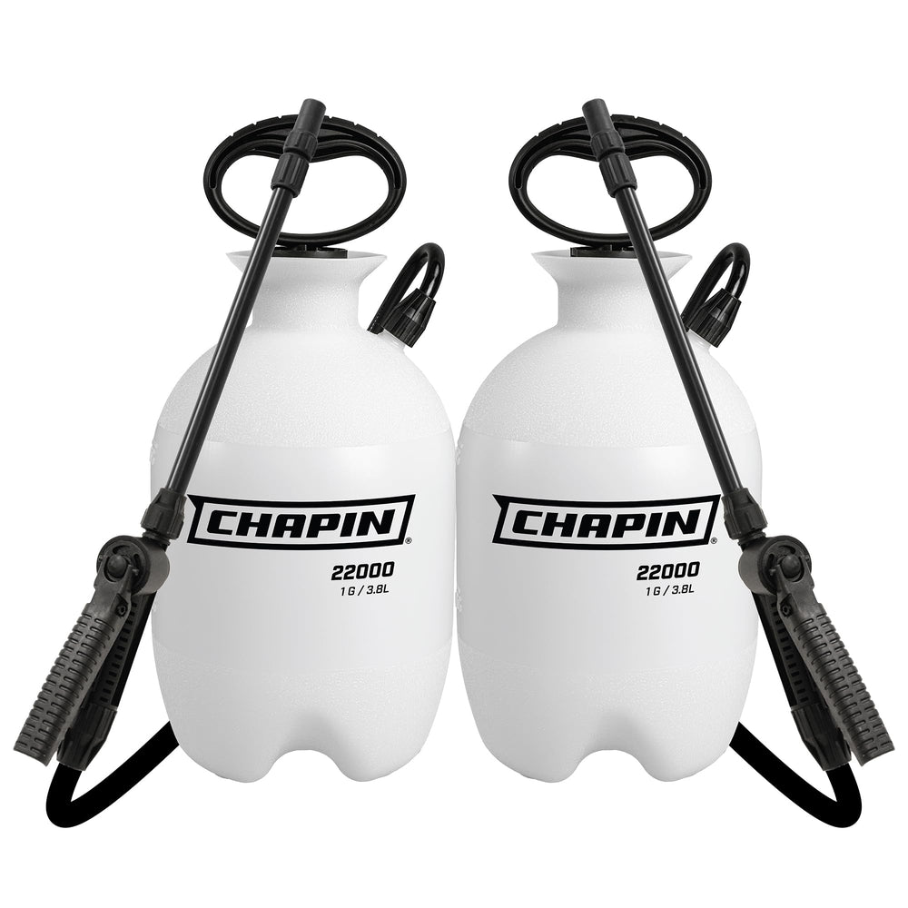 CHAPIN front view of two 22000 sprayers showing pack and labels for easy identification