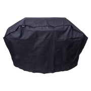 Char-Broil front view of cover on 72-inch grill protecting from elements