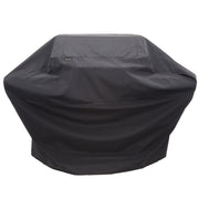 Char-Broil front view of cover on full-size grill showing full protection and fit