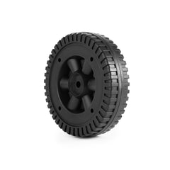 Charbrofire installation step with wheel on grill axle for easy swap