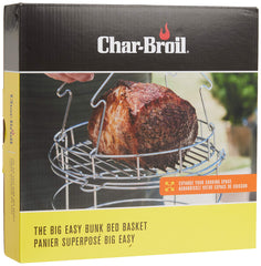 Charbroil bunk bed basket close-up of chrome surface for durable cleaning