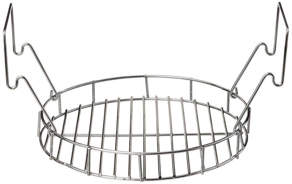 Charbroil bunk bed basket front view showing sturdy chrome finish and fit